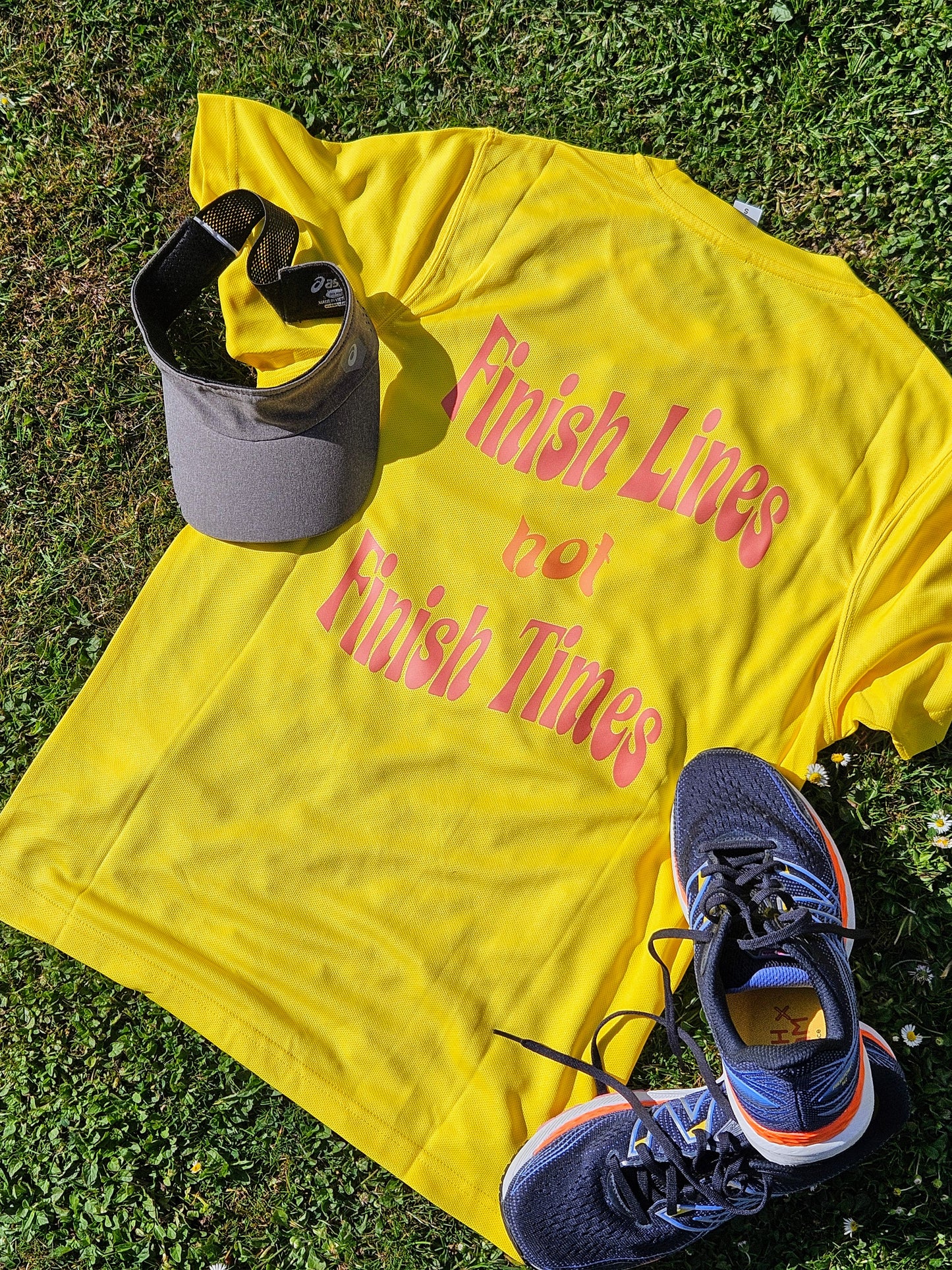 Finish Lines not Finish Times T-Shirt - Sun Yellow