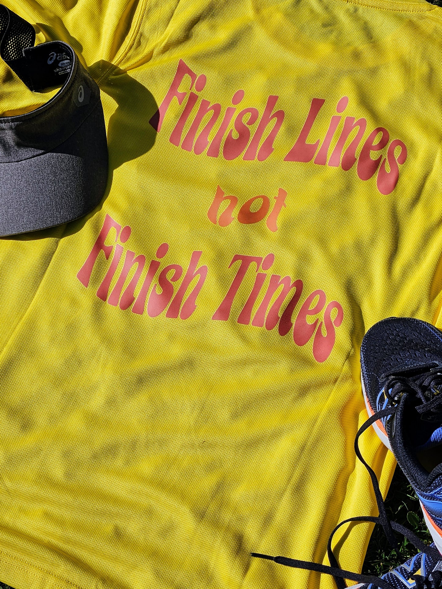 Finish Lines not Finish Times T-Shirt - Sun Yellow