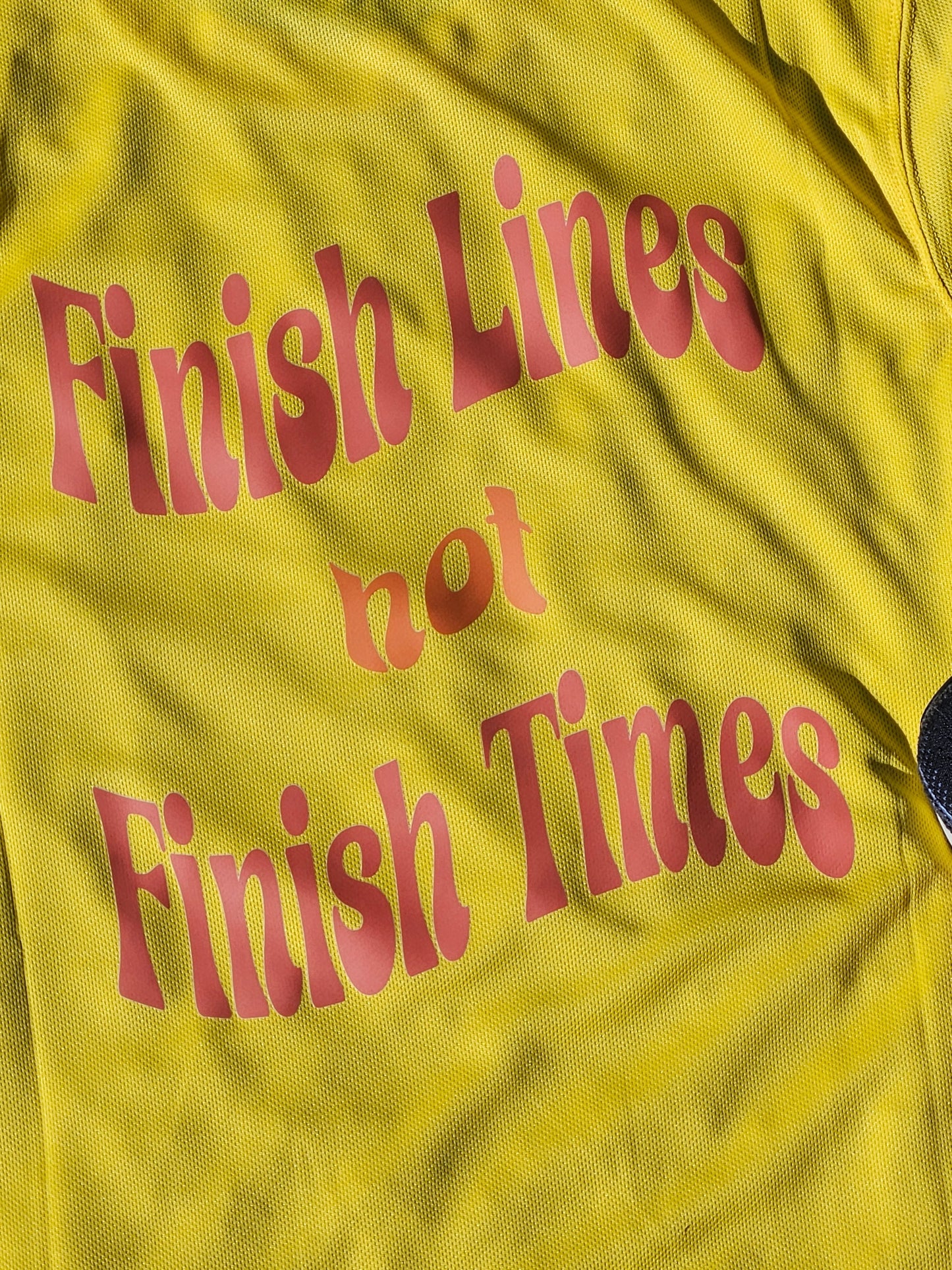 Finish Lines not Finish Times T-Shirt - Sun Yellow