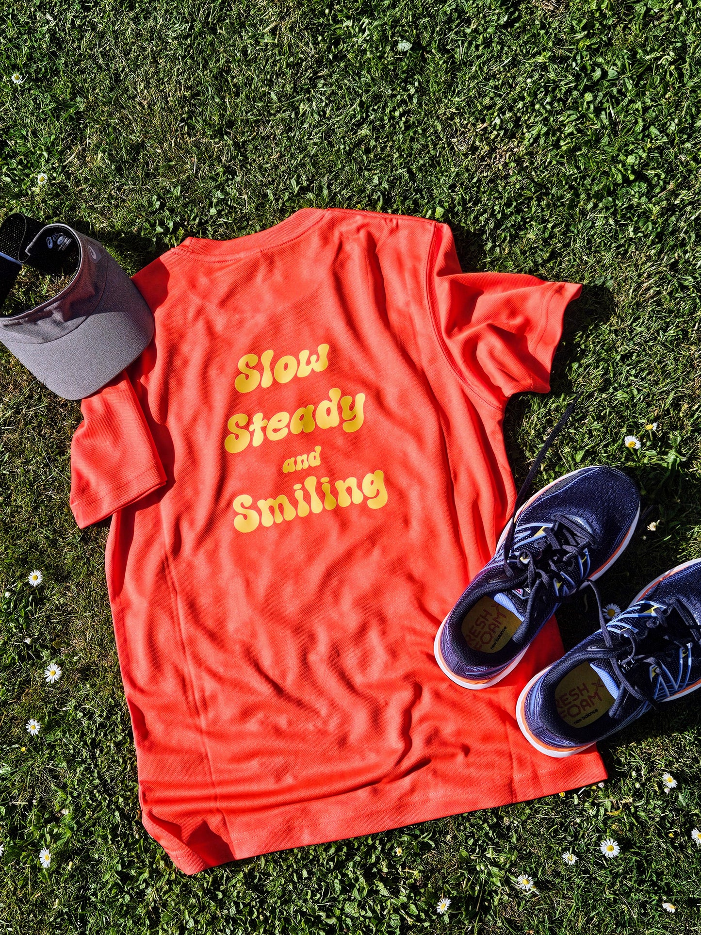 Slow, Steady and Smiling T-Shirt - Orange Flame