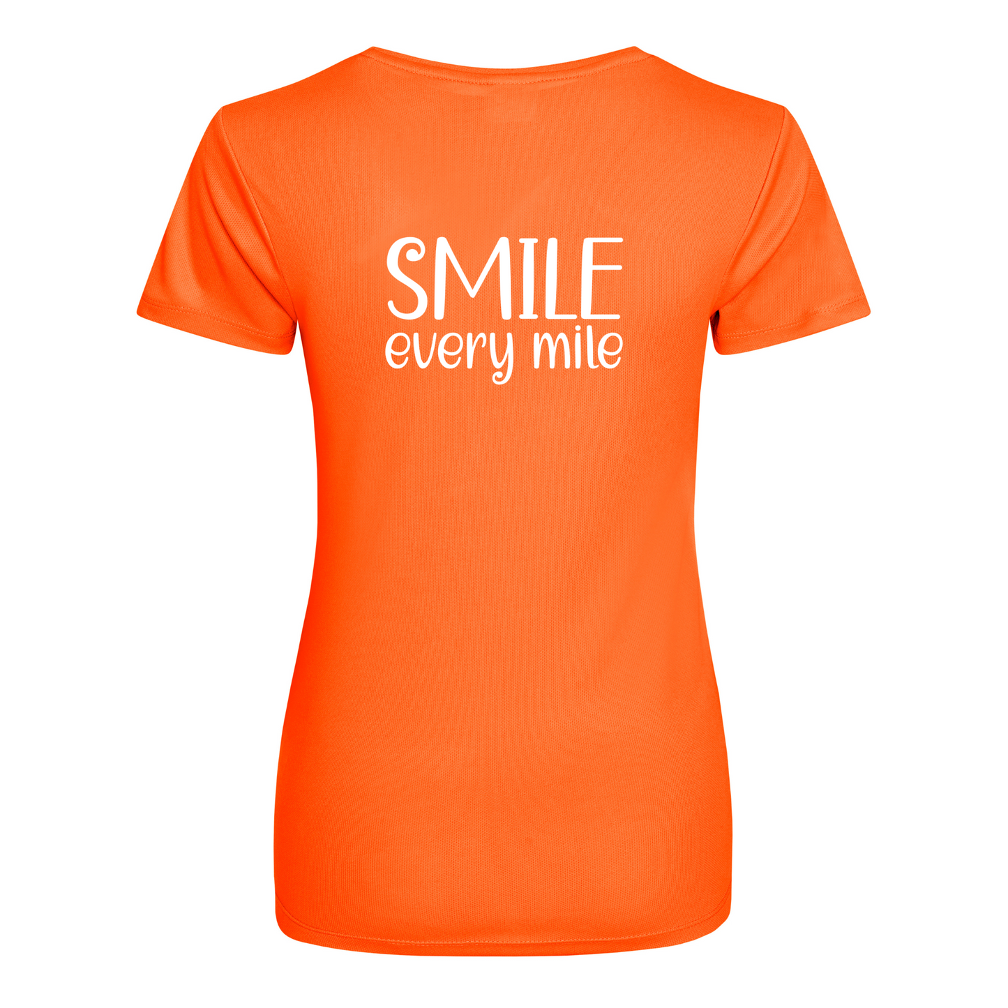 Smile Every Mile Womens Performance T-Shirt