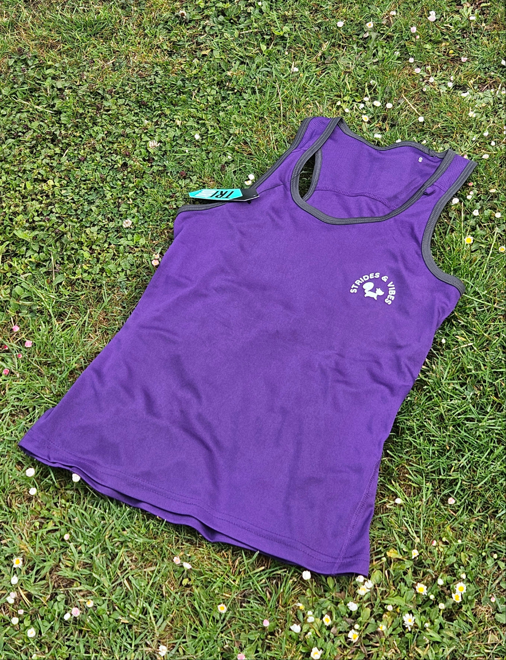 Ladies Running Vest Core Collection - Purple/Charcoal Trim
