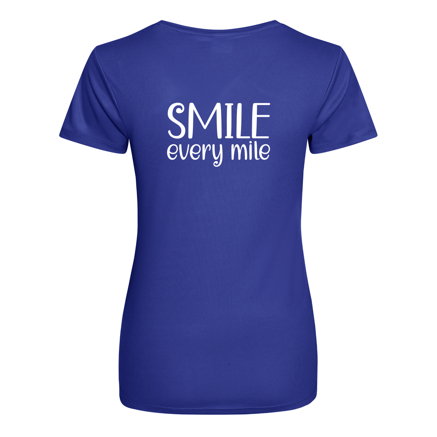 Smile Every Mile Womens Performance T-Shirt