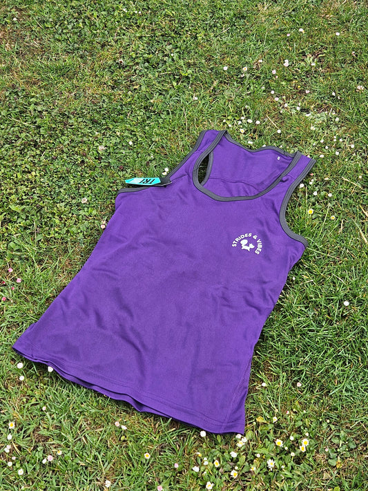 Ladies Running Vest Core Collection - Purple/Charcoal Trim