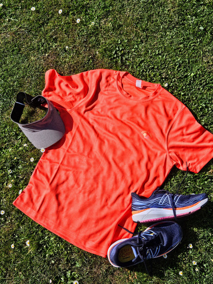 Slow, Steady and Smiling T-Shirt - Orange Flame