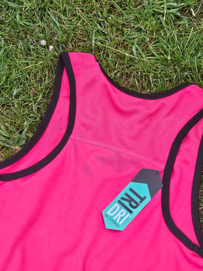 Ladies Running Vest Core Collection - Hot Pink/Black Trim