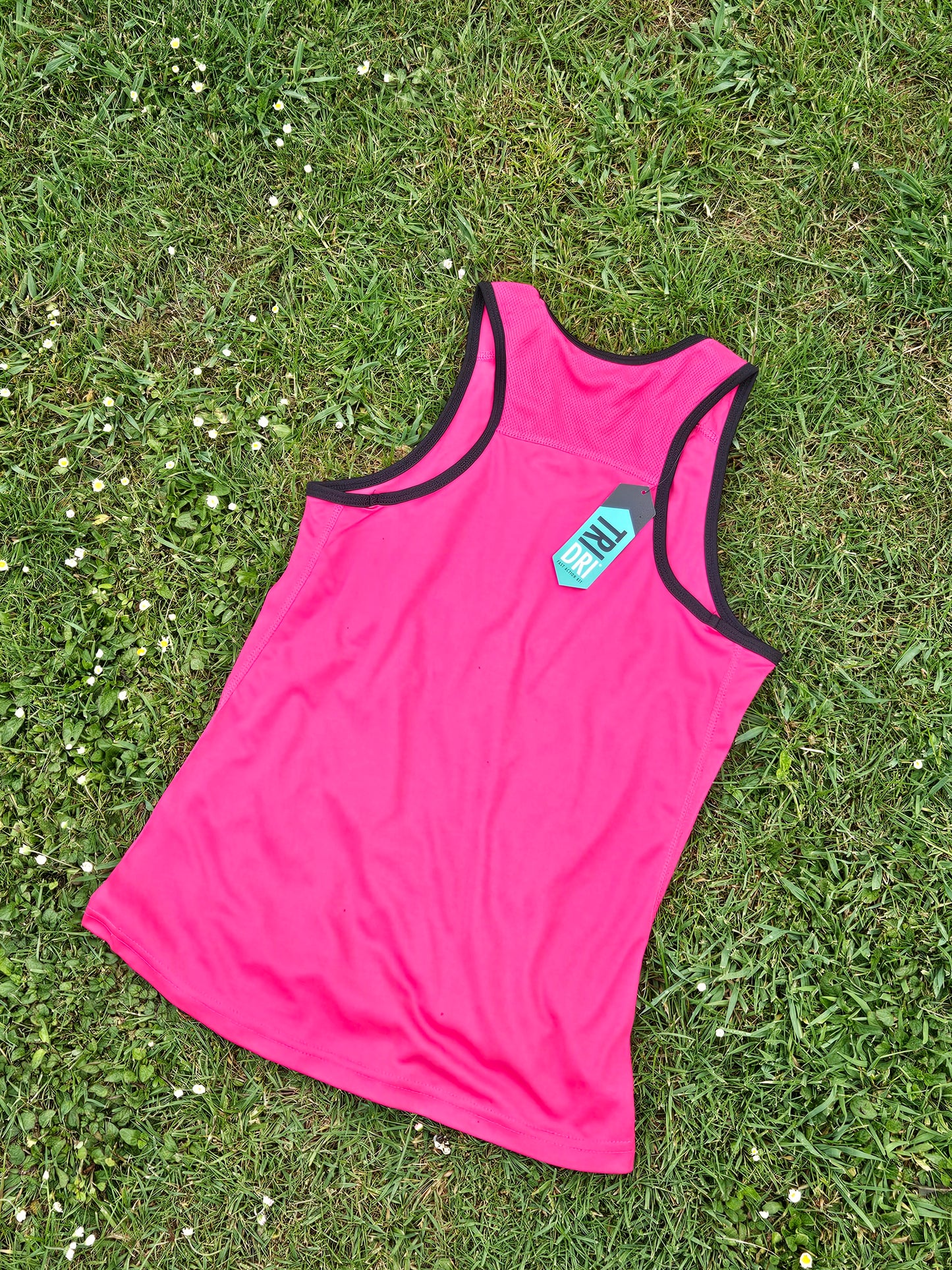 Ladies Running Vest Core Collection - Hot Pink/Black Trim