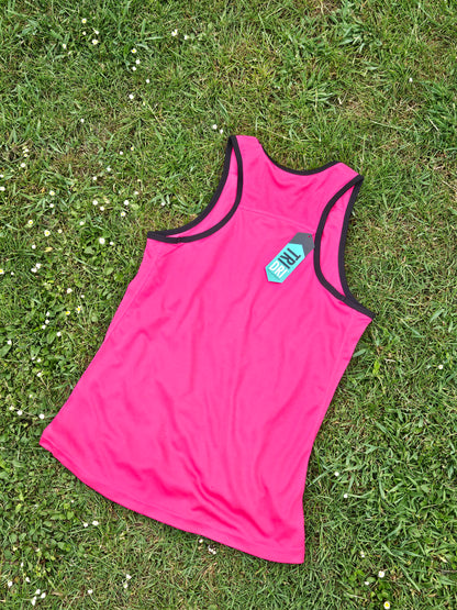Ladies Running Vest Core Collection - Hot Pink/Black Trim