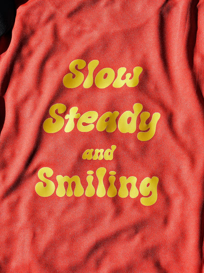 Slow, Steady and Smiling T-Shirt - Orange Flame