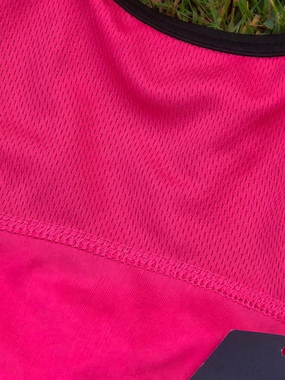 Ladies Running Vest Core Collection - Hot Pink/Black Trim