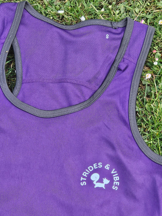 Ladies Running Vest Core Collection - Purple/Charcoal Trim