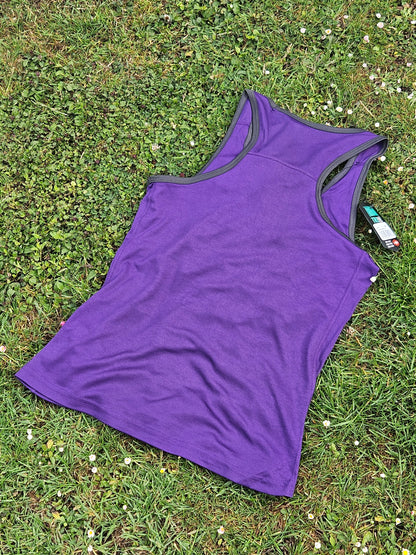 Ladies Running Vest Core Collection - Purple/Charcoal Trim