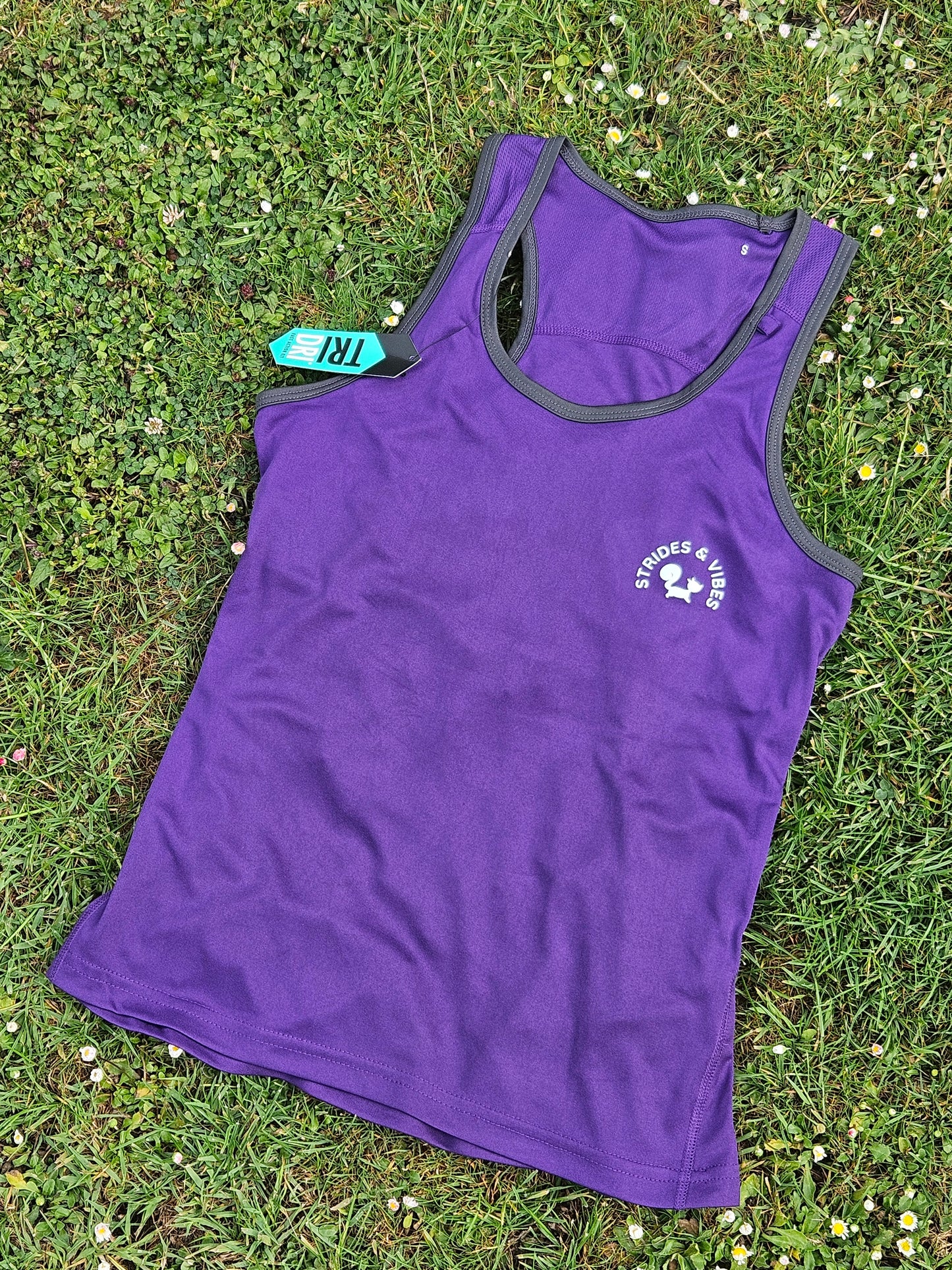Ladies Running Vest Core Collection - Purple/Charcoal Trim